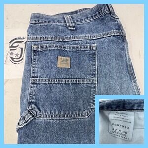 Vintage Lee Carpenter Jeans Men's 42 x 30 Blue Denim Relaxed Fit Work Pants